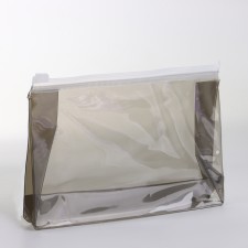 Cosmetic bag with a zip-butter, black color