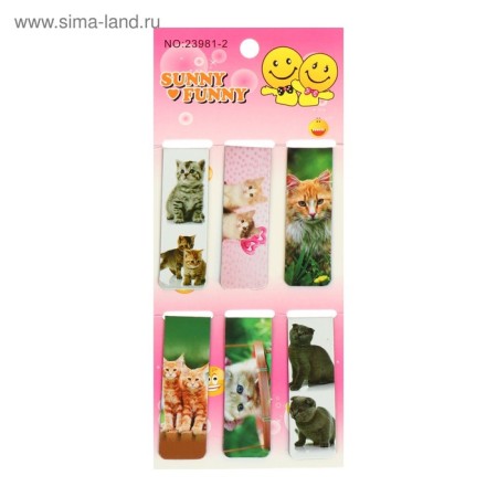 A set of magnetic bookmarks 6 pieces "kittens", assorted-1