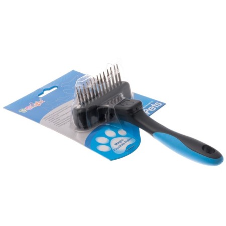Delight-combed combing, floating small, short teeth 22 mm, black and blue-5