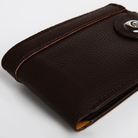 Male purse on a magnet, department for bills, for maps, brown color-2