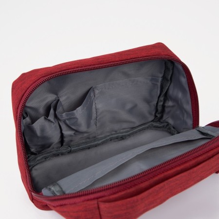 Cosmetic bag with lightning, burgundy color-2