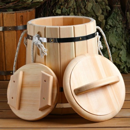 Kedrovka "Lux" with a lid, pen- rope, 10 l-3