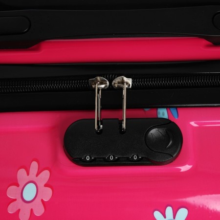 Small suitcase 20 "On a zipper, 4 wheels, pink color-5