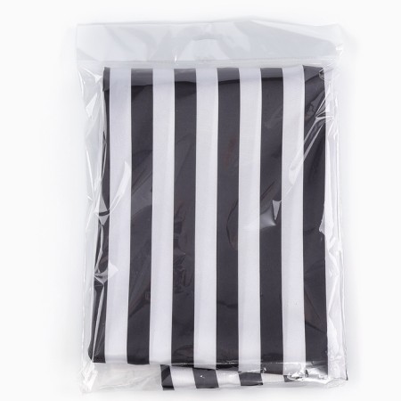 Atlas flap, white-black strip, 100 × 150 cm-4
