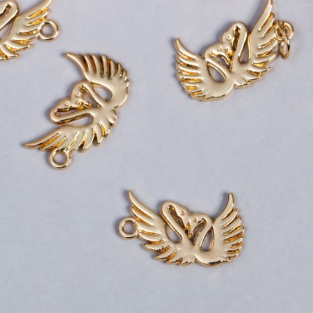 Decor for creativity Metal "Swan Dancing" gold 1.5x2.1 cm-1