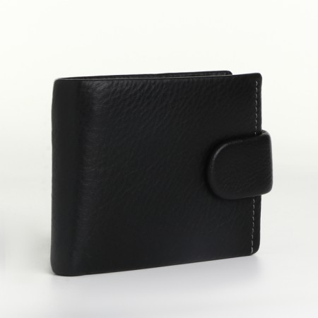 Male purse on the button, black color
