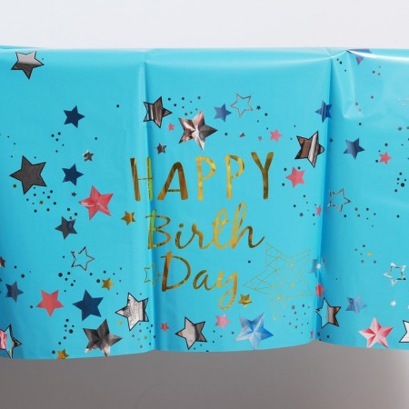 Grinding “Happy Birthday”, 137 × 183 cm, blue color-3