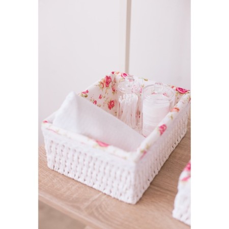 Set of storage baskets, manual weaving, 3 pcs: from 19 × 13 × 8 cm to 26 × 20 × 11 cm, white color-11