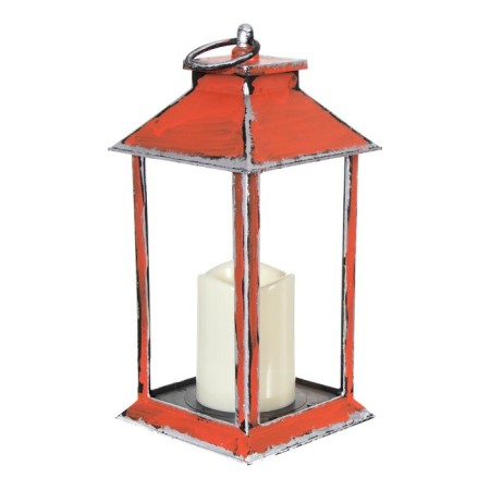 Nightlight "lantern with a candle" LED from batteries 3HAAA Red 14x14x29.5 cm Risalux-7
