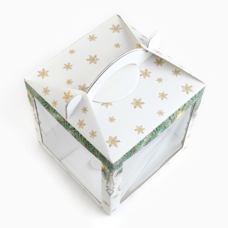 Confectionery box with a window, a chest, “Cozy New Year” 20 x 20 x 20 cm, New Year-4