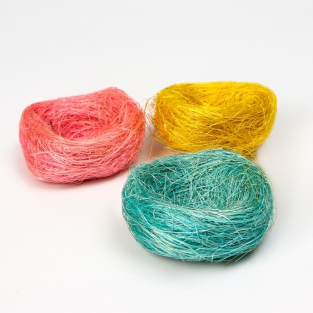 Nest, painted straw, 7 cm, mix of flowers-5