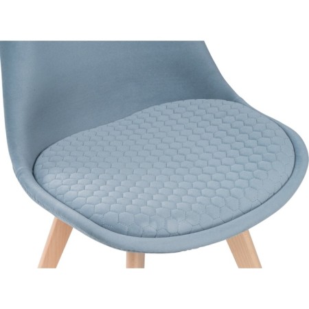 Wooden stool Bonuss array of beech/velor, natural/blue 49x56x81 cm-6