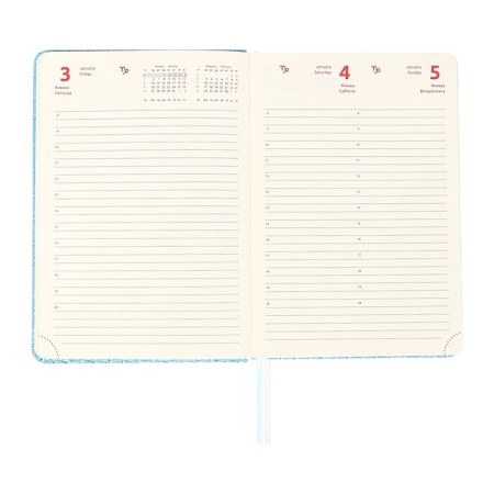 Dated diary of 2025 A5, 168 sheets, DEVENTE. Barbara, a solid cover of leatherette with foam, perforation, liesse, block 70, blue-14