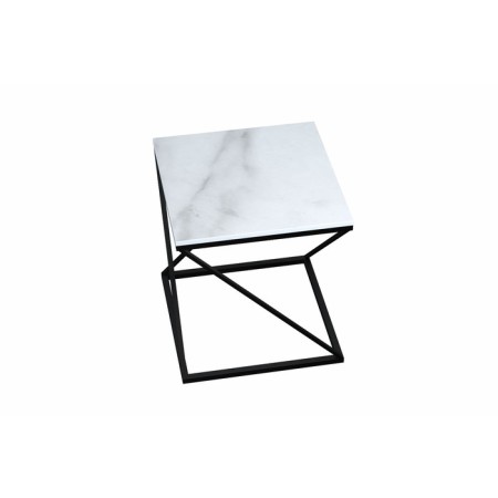 Table DQ TEASER NUT, 500*500*532, white marble, m/k black MDF-1