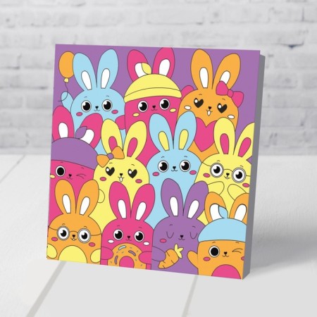 Picture on numbers for children on the stand "Cute Zaychat", 15 x 15 cm-3
