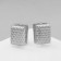 Earrings Metal "Chord" Ornament, rectangle, silver color