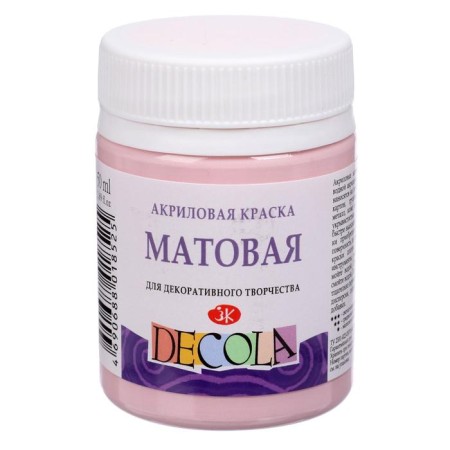 Acrylic matte paint 50 ml, ZHK Decola, light pink, 14328372