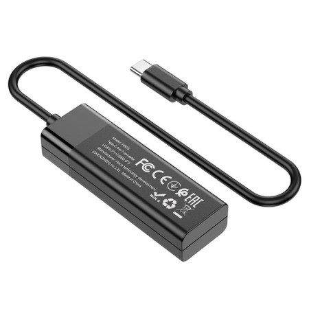 Adapter Hoco HB25, 4 V 1, Type-C to USB3.0/USB2.0*3, cable length 30 cm, black-5