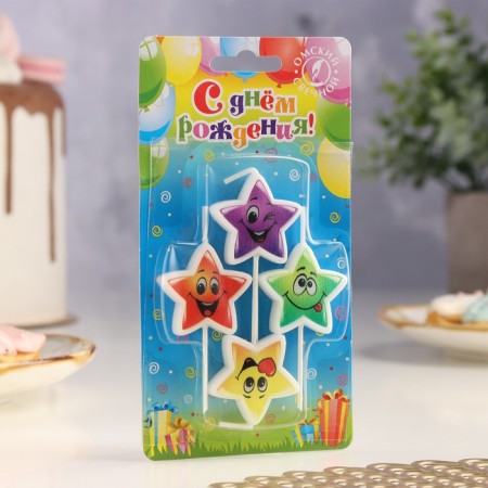 Candles for the cake on skewers "Starks", 2.6 cm, 25 g, set 4 pcs-1