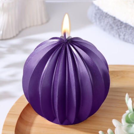 Figure candle "Ball facet", 6.5x6.5 cm, purple
