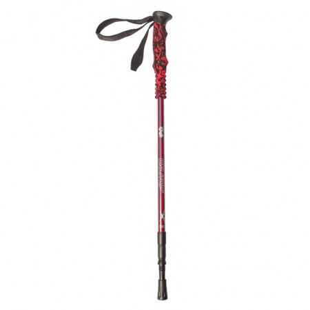 Scandinavian walking onLitop, telescopic, 3 sections, aluminum, up to 135 cm, 1 pcs., Red/blue color,-5