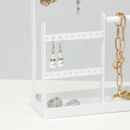 Top for jewelry "Universal" 2-level, 20 × 7.5 × 27 cm, white color-1