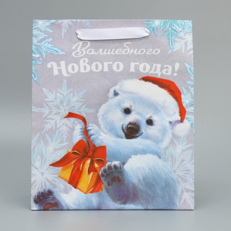 Craft vertical “Mishutka” package, ml 23 x 27 x 11.5 cm, New Year-3