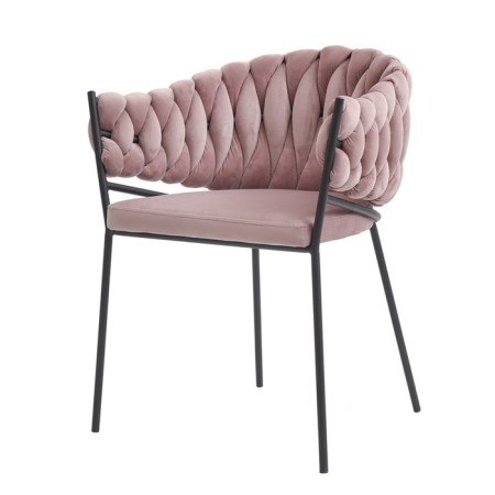 Lind chair, 600 × 530 × 770 mm, velor, pink color-2