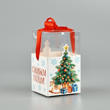Box a gift New Year's folding "Christmas tree", 7 x 12 x 7 cm, New Year