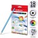 Pencils of 18 colors, Erichkrause, plastic, hexagonal, 3.0 mm barrels, cardboard packaging, Euro suspension