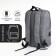 City backpack on a zipper, 4 pockets, USB, black/gray color