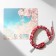 Bracelet "Japan" wicker, flowers, red-pink color