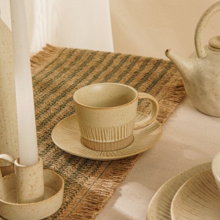 Tea couple ceramic SL Home "Vento", 2 items: a cup 250 ml, a saucer d = 15 cm, beige color-9