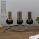 Summary metal, glass for 3 candles "Dark Knight" black matte with gold 40x25x12 cm