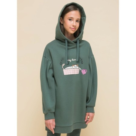 Sweatshirt for girls, height 116 cm, khaki color-7