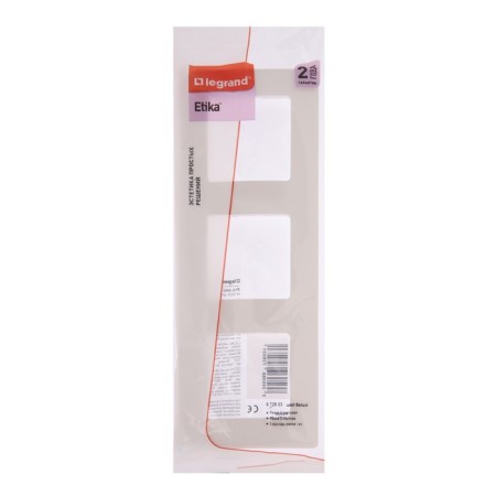 Frame Legrand Etika 672503, three -seater, white-2