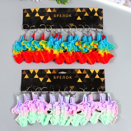 Trick Rubber Antistress (endless pimpa) "Multi -colored unicorn" mix 9x5.5x1.3 cm-3