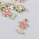 Decor for creativity metal, rhinestones "Pink flower with leaves" gold 1.1x2 cm
