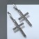 Hanging earrings with rhinestones "crosses" classic elongated, white color in silver