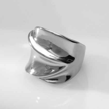 Ring Metal "Trend" movement, wave, color silver, size 17