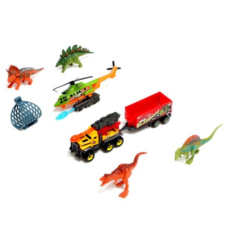 The set of metal machines "Dino Park", with dinosaurs, shoot bullets, mix-15