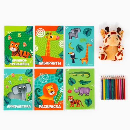 Set with a soft toy "Jungle", 8 items-2