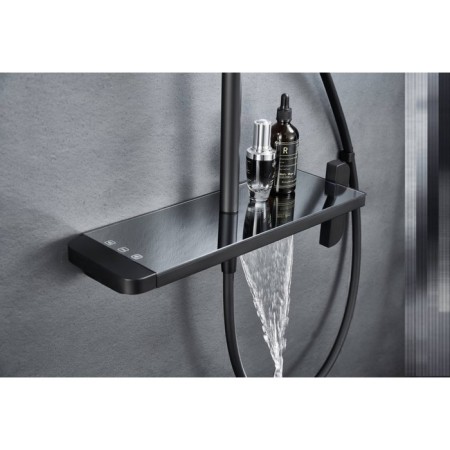 Savol SK-H3145H shower system, tropical shower, shower set, shelf, brass, black-2