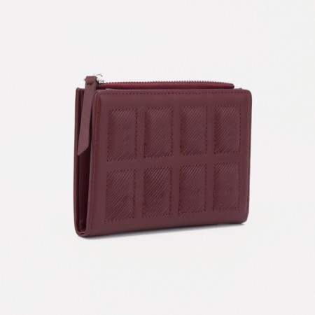 Women's wallet on the button, burgundy color