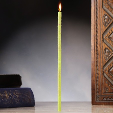 Candle Magic wax "health strengthening", with eucalyptus, 16x0.6 cm, green