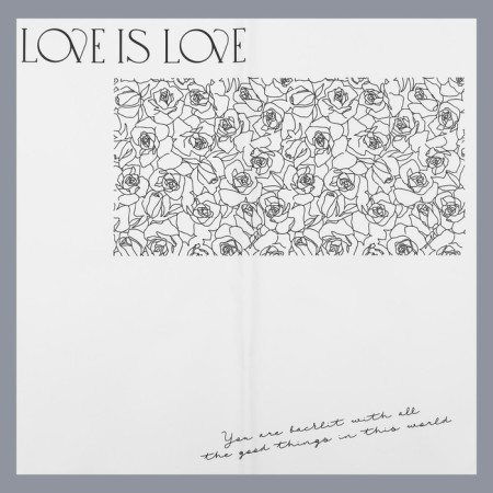 Film for flowers matte, "Love and Roses", 57x57cm, white-2