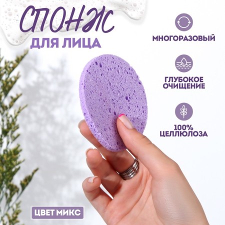 Sponge for washing, round, mix color