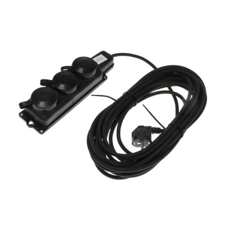 Frost -resistant extension cord Luazon Lighting, 3 sockets, 10 m, 16a, kg 3x1.5mm2, with salary, IP44-1
