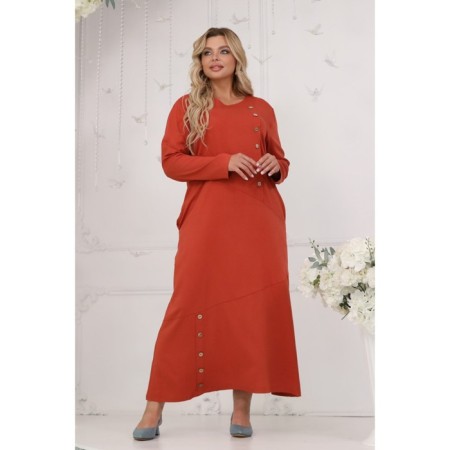 Female dress, size 52, terracotta color