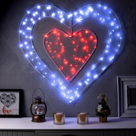 LED figure "Heart" 80 cm, metal, 220 V, 8 modes, glow red, white